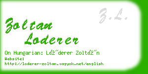 zoltan loderer business card